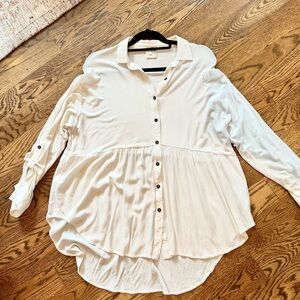 Anthropologie tunic collared shirt L